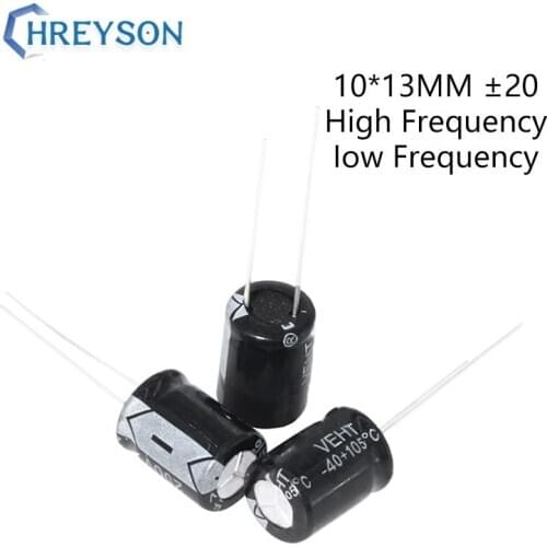 10Pcs 10*13 High Frequency Low ESR Aluminum Electrolytic Capacitor Kit 100V 250V 450V 4.7UF 10UF 330UF Full Values Assorted Set