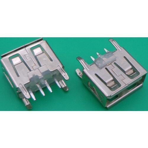 10pcs laptop motherboard micro 2.0 USB 4pin 4 pin DC white A Type Flat Angle 180 Degree Female PCB Connector Socket Jack Plug