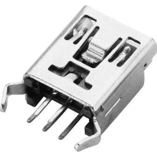 10PCS Mini USB Type B Female 5 Pin DIP 2 pin Bent foot Vertical Leg PCB Socket Connector