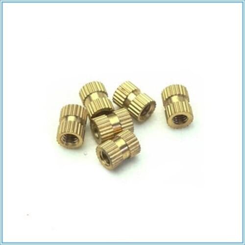 100pcs M2 M2.5 Copper Inserts Brass Double Pass Knurl Nut Embedded Fastener