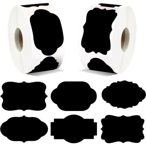 150pcs/roll Waterproof Blackboard Sticker PVC Removable Label Stickers Marker Pen Tags Home Kitchen Jars Organizer Labels