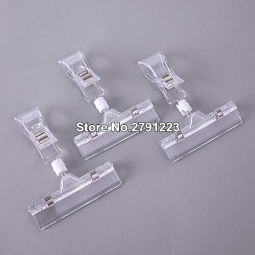 20pcs Good Quality Clear Plastic Sign Display Price Label Tag Promotion Clips Holders In Supermarket Retails 8x11cm
