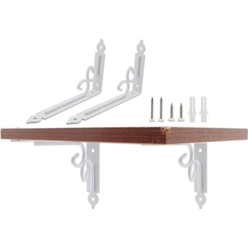 4Pcs Shelf Brackets,Wall Mounted Floating Shelf Bracket,Right Angle Shelving Hardware,Heavy Duty Thicken Iron Brace 200x126x25mm