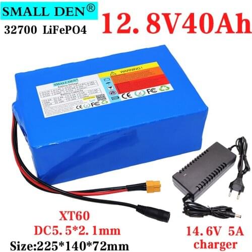 12.8V 40Ah Lifepo4 battery pack 4S6P 32700 Built-in 40A Same port charge and discharge balance BMS 12V Power Supply + 5A Charger