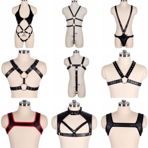 Accessories Strappy Mens Belt Pu Leather Harness Bondage Top Crop Corset Sword Belt Goth Punk Sexy Lingerie Stocking Garter