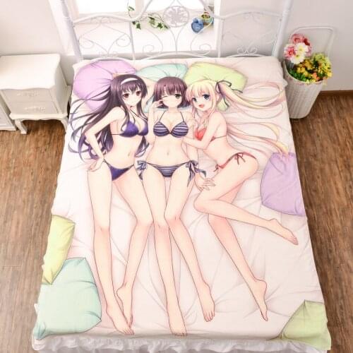 Amine Saekano:Kato Magum Utah Erir Bed Sheet Cosplay Bedsheet Mattress-Cover150x200cm Sexy Cartoon Blanket Flannel Bedspread