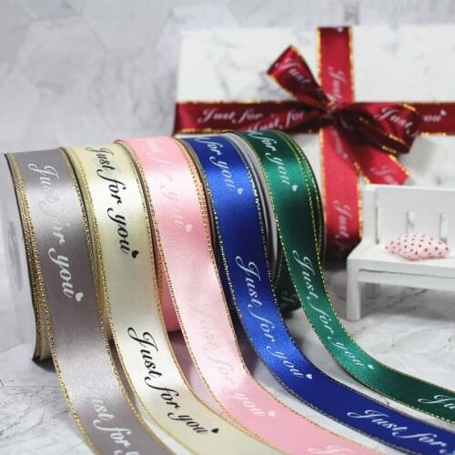 50 Yards 1" 25MM Phnom Penh Alphabet Satin Ribbon For Hair Bows DIY Crafts Handmade Accessories Gifts Box Packaging Y2021052402