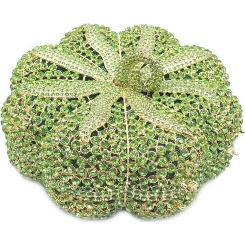 Hollow Out Green Rhinestone Diamond Clutches For Women Mini Money Wallets New Fashion Lady Crystal Evening Clutches Party Purses