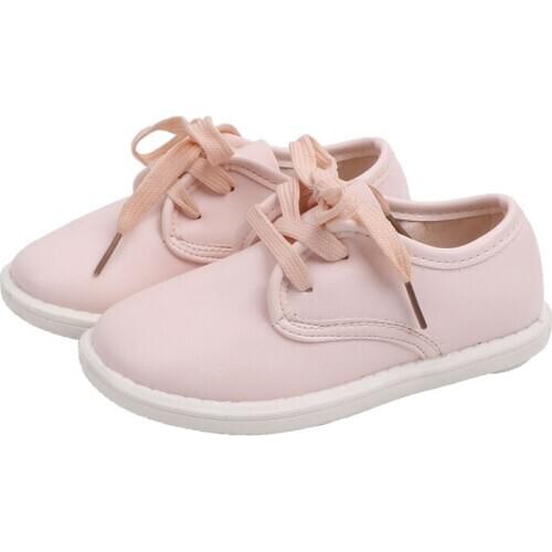 CUZULLAA Girls Classic Lace-Up Casual Shoes Children Boys Spring Flats Soft Comfortable Kids Fashion Sneakers Shoes Size 26-30