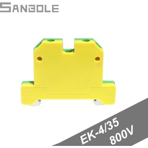 EK-4/35 Connection Plate Ek sereis General Purpose Type Connector Terminal Block Yellow Green Ground DIN rail mounted (10PCS)