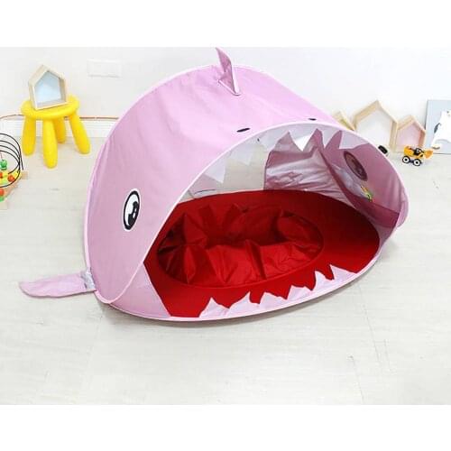 Baby Beach Shark Tent Pop Up UPF 50+ UV Protection Sun Shade Shelter with Swimming Pool Infant Kid Outdoor Tent House Waterproof