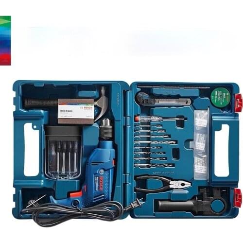 Zq Electric Drill Household Impact Drill Electric Tool Multifunctional Screwdriver Pistol Drill Flashlight Rpm Set