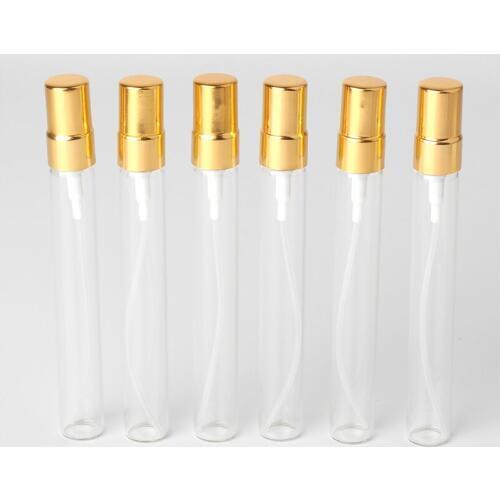 6Pieces 10ML Glass Refillable Perfume Bottle With Gold Metal Spray&Empty Case Perfume Bottles Atomizer Glass Perfume Bottles