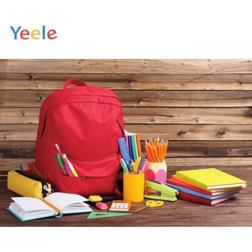 Children Back To School Backdrop Vinyl Blackboard Books Bag Wood Board Baby Portrait Photography Background For Photo Studio
