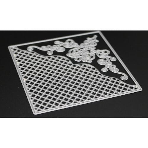 Grid Background Square Frame Metal Cutting Dies Mold Scrapbook Embossing Paper Craft Knife Mould Stencil Stamps and Dies