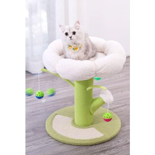 Cat Scratcher Cute Cauliflower Pet Cat Tree Toys With Ball Scratching Post Для Кошек Climbing Condo Toy Protecting Furniture