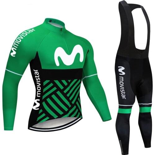 2021 Breathable Long Sleeve MOVISTAR Cycling Set Mountain Bike Clothing Autumn Bicycle Jerseys Clothes Maillot Ropa Ciclismo