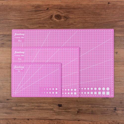 Cutting Mat A3 A4 A5 PVC Patchwork Cut Pad A3 Patchwork Tools Manual DIY Tool Cutting Board Double-sided Self-healing Pink Color