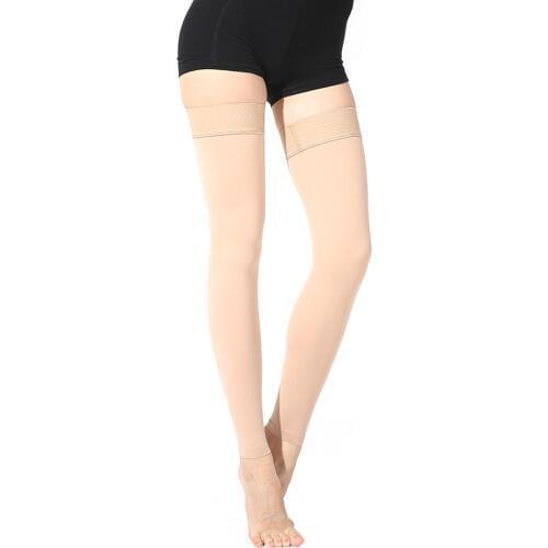 2019 Vene Varicose Calze Coscia Alta 23-32 MmHg Pressione Medical Compression Chiuso Toe Plus Size L XL XXL Dropshipping