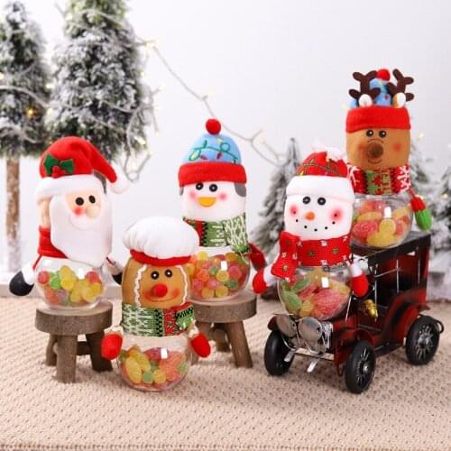 Christmas Candy Jar Storage Bottle Snowman Santa Bag Christmas Candy Cookie Can Boxes Child Kids Gifts New Year 2021 Navidad