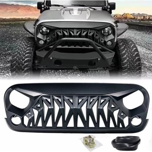 Modified For Wrangler Grill For Wrangler JK JKU 2007 2008 2009 2010 2012 2013 2014 2015 2016 2017 Bumper Mesh Racing Grill