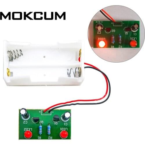 DIY Electronic Flash Elektronik Devreler Multivibrator LED Flashing Circuit Suite Electronic DIY Kit Teaching Training IC Parts