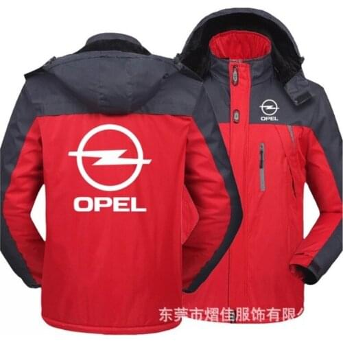 NEW Winter Men OPEL Logo Windproof Hooded Jackets Thick Warm Coats Mens Outwear Overcoat Waterproof Windbreaker