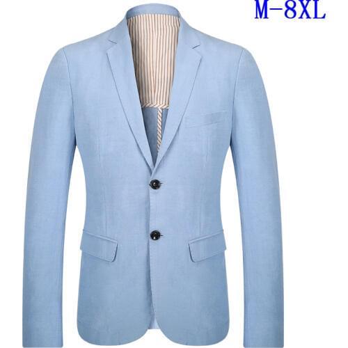 2019 new arrival spring men high qualtiy fashion casual linen slim suit super large 8XL chest152cm blazer plus size M-6XL7XL 8XL