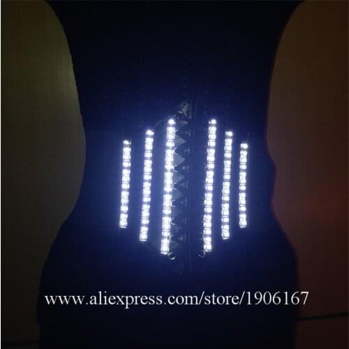 New Design LED Women Costumes Luminous Girdle Suit Clothes For Women Flashing LED Light Party Dance Wear Led Luminous Suit