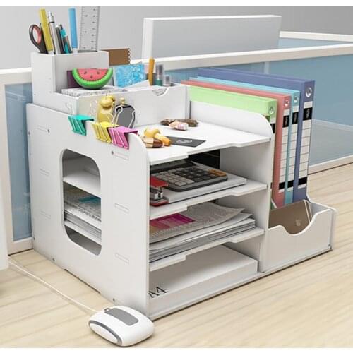 Magazine Holder Newspaper Rack Stationery Storage Box Desk Organizer for Document Letter File Tray Home Office School Supplies