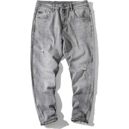 Fall Mens clothing Wash water pair of jeans trousers Casual pants