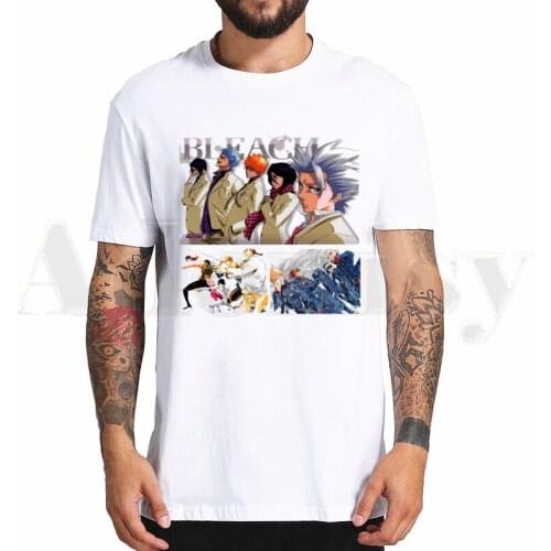 Bleach Anime Kurosaki ichigo Zaraki Kenpachi Tshirt Hip Hop Girl Print Top Tees Harajuku Tshirts Fashion Summer T-shirt