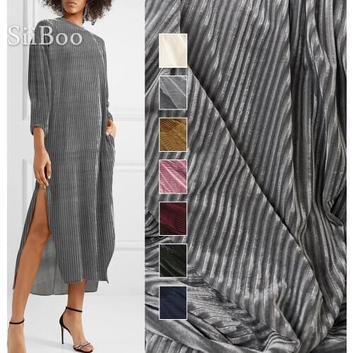 Korean style multi color pleated Velour Fabric Velvet Stretch Cloth yarn apparel for winter autumn dress tissu stoffen SP5629