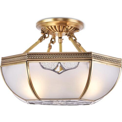 European Pure Copper Living Room Ceiling Light Study Room Ceiling lamps Dining Room Restaurant Ceiling Lights