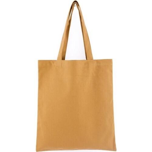 Durable Canvas Blank Grocery Plain Tote Bags Shoulder Bag Reusable Shopping Bag