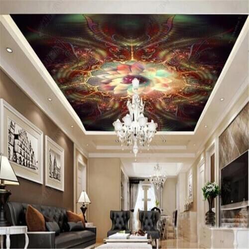 Milofi abstract lotus luxury royal ceiling ceiling mural
