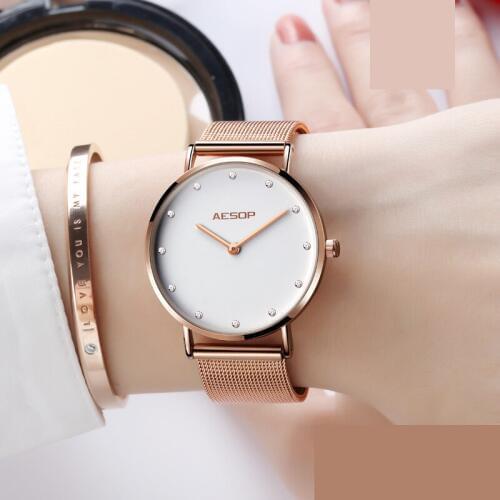 Luxury watch women Waterproof women Quartz watches ultrathin big dial stainless steel relogio feminine