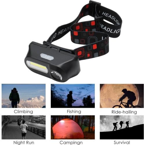 Portable Lighting Mini Headlamp Rechargeable Headlight 7-Mode Head Torch Camping Hiking Night Light COB Led For Outdoor Lighting