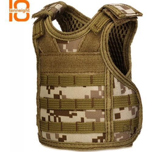 TENNEIGHT Tactical Vest Tacticaln Beer Military Molle Mini Miniature Hunting Vests Bottle Drink set Adjustable Shoulder Straps