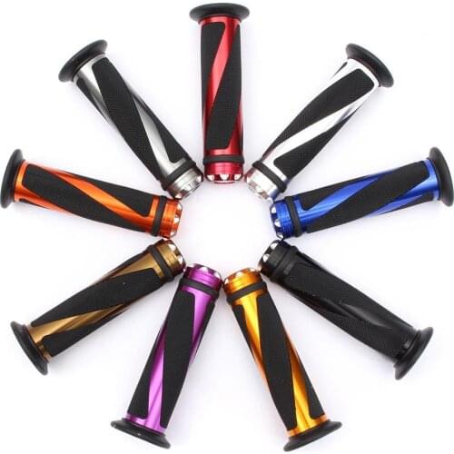 1Pair 7/8inch Universal Motorcycle Bike Aluminum Cycle Rubber Hand Grip Handlebar Handle Bar Throttle for Cycling Equipment