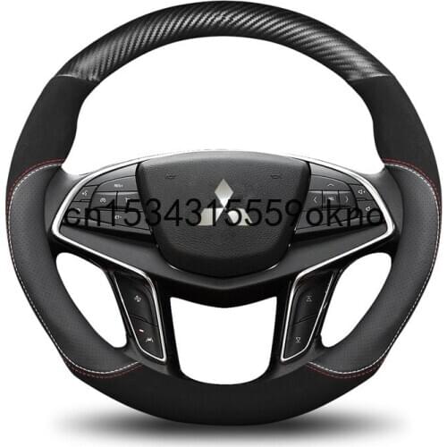 Universal 38CM Car Steering Wheel Cover Sweat Absorbing Anti Slip Fur Handle Cover For Mitsubishi Outlander ASX Pajero Lancer-ex