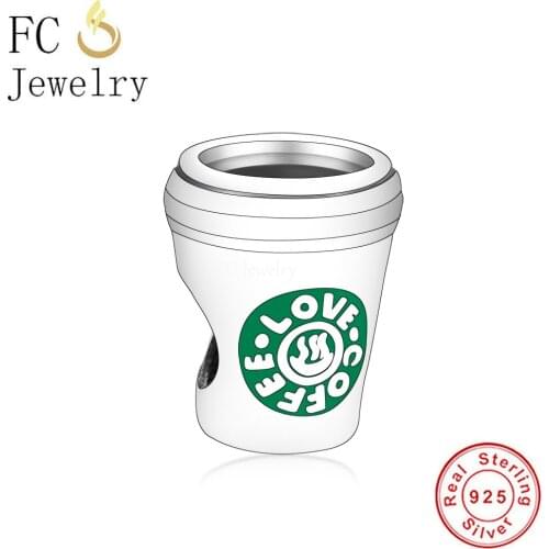 FC Jewelry Fit Original Charm Bracelet Authentic 925 Sterling Silver Love Life Coffee Cup Bead For Making Women Berloque 2021
