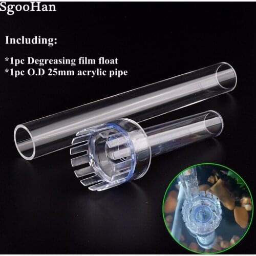 1set Shrimp Nano Fish Tank Plexiglass Aquarium Filter Degreasing Film Float Pipe Acrylic Degreasing Film Basket