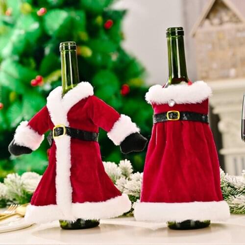 1pc Merry Christmas Dress Skirt Wine Bottle Cover New Year 2022 Christmas Decorations for Home Navidad Gifts Xmas