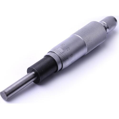 1Pcs Silver Flat Needle Round Type Micrometer Head 0-25Mm*0.01mm With Knurled Adjustment Knob Micrometer Head Measurement Tool
