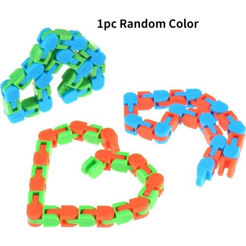 1pc Wacky Tracks Snap and Click Fidget Toys Kids Autism Snake Puzzles Classic Sensory Toy Random Color