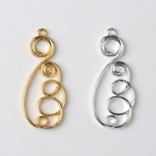 10PCS Fashion Metal Alloy Gold Silver Color Pendant Connectors Charm DIY Findings For Jewelry Making