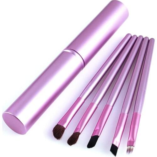 5pcs Travel Portable Mini Eye Makeup Brushes Set Eyeshadow Eyeliner Eyebrow Brush Lip MakeUp Brush Kit