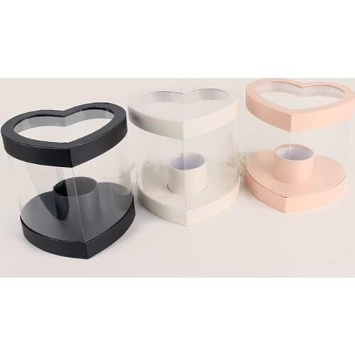 5pcs Mini round Flower Box PVC Transparent Window Flowers Circular Hold Bucket Mothers Day Flower Gift Box candy explosion box