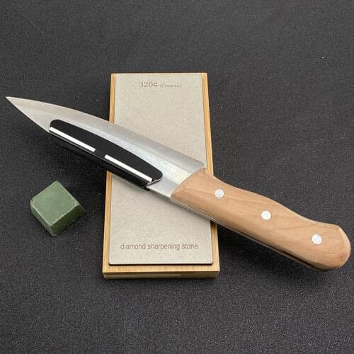 Diamond sharpener with base non-slip leather Polishing paste Knife holder Kitchen sharpener Scissors kitchen knife sharpener